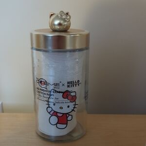 The Crème Shop x Hello Kitty Chic Reusable Glass Jar with Cotton Pads brand new
